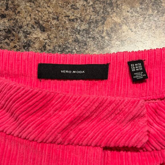 Vero Moda Pants Corduroy Y2K Preppy Retro Academia Kidcore Barbie Pink Medium 32 - Picture 2 of 5